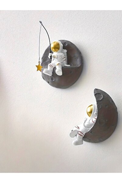 MEGA KANYON 2'li Astronot Tasarımlı Duvar Dekoru | Uzay Temalı Duvar Süsü | Ç...