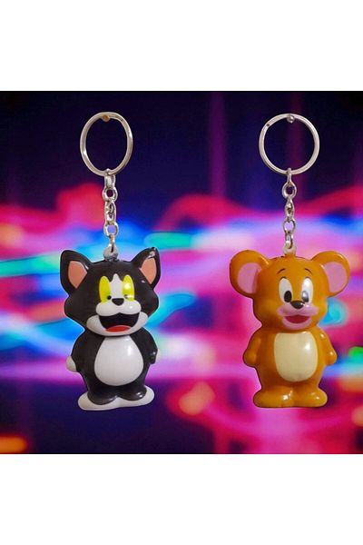 Kuzey 2 Pcs Mini Tom and Jerry Sukuchi Keychain ​​Sensory Toy Tom and Jerry Toys Christmas Gift
