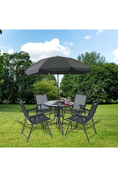 Sunfun Şemsiyeli Masa ve Sandalye Seti