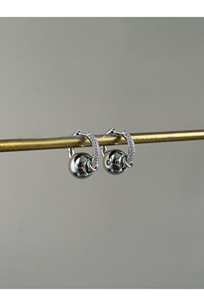 Serenity Atelier Yeni Sezon Silver Top Detaylı Küçük Halka Küpe (2 cm)