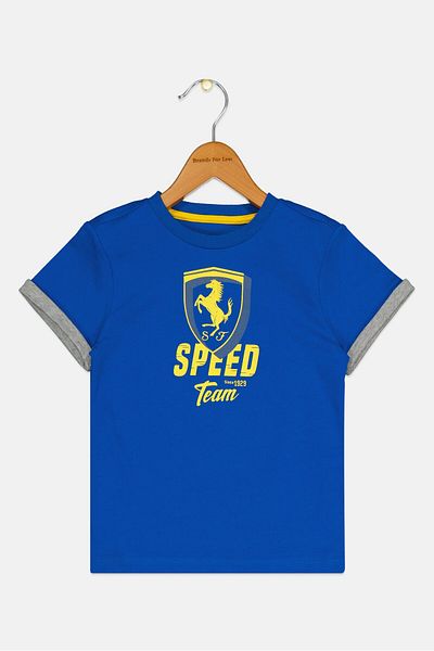Scuderia Ferrari Toddlers Boy Short Sleeve Graphic Print T-Shirt, Blue