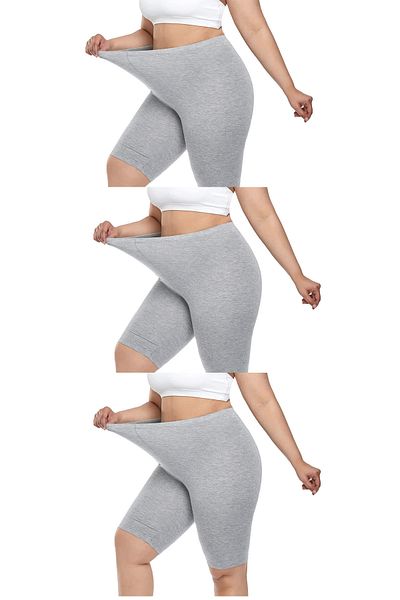 buğlem collection Pantaloni scurți de mărime mare, 3 piese, colanți, cu efect de ridicare, talie înaltă, pentru femei, ocazional și sport