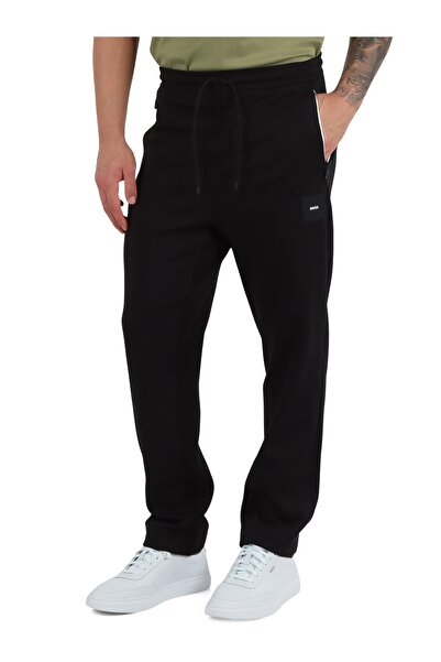 BOSS Erkek Normal Bağlamalı Bel Dar Paça Cepli Uzun Siyah Spor Eşofman Altı 5...
