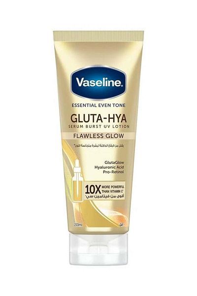 Vaseline Body Lotion Gluta Flawless Glow Serum Burst, 10X Stronger Than Vitamin C - 200ml