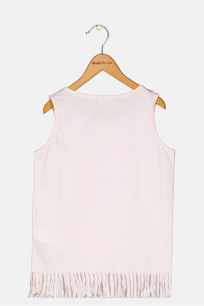 Koton Kids Girl Graphic Print Sleeveless T-Shirt, Light Pink