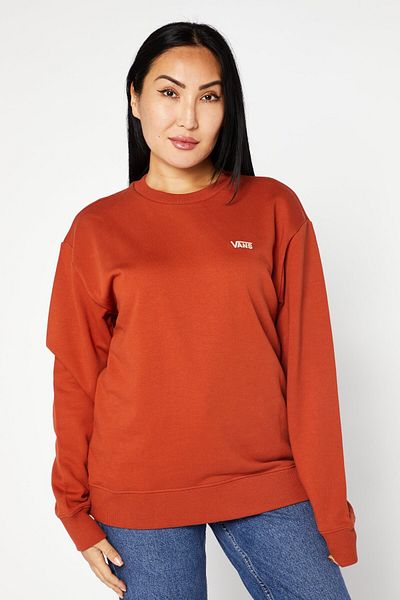 Vans Women Crew Neck Embroidered Logo Sweatshirt, Rust