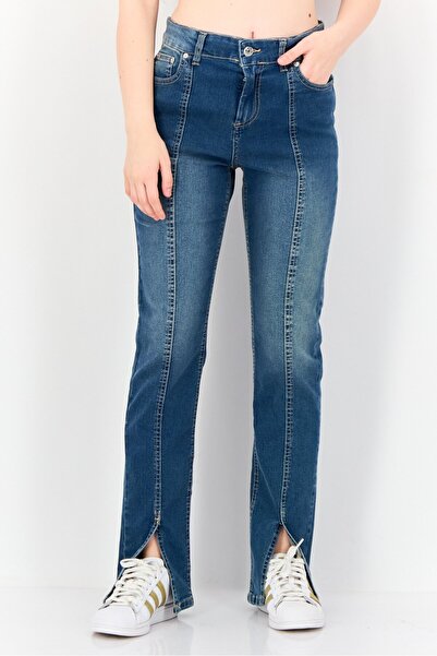 Don't Call Me Jennyfer Women High Rise Straight Fit Washed Denim Jeans, Blue