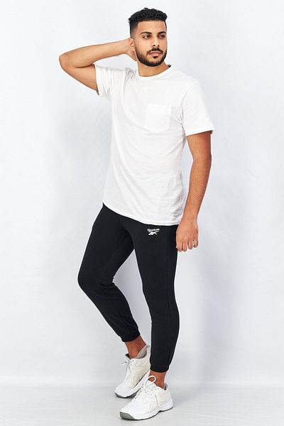 Reebok Men Regular Fit Drawstring Training Sweatpants, Black