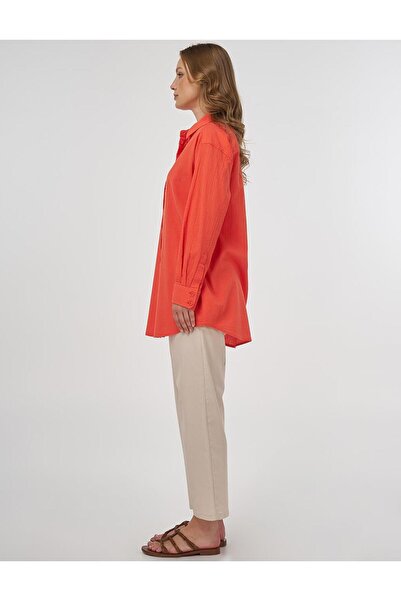 Kayra 100% Cotton Relax Fit Tunic Gelincik