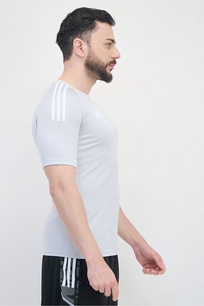 adidas Men Sportswear Fit Short Sleeve Football T-Shirts, Grey