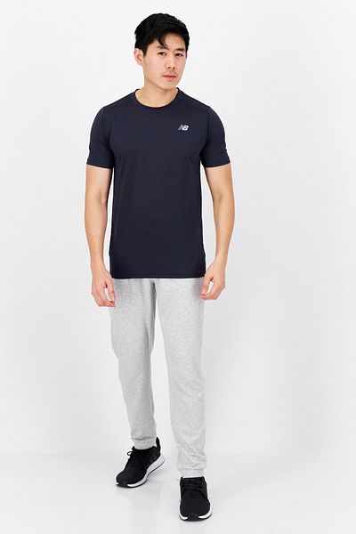 New Balance Men Sportswear Fit Short Sleeves Running T-Shirt, Dark Navy