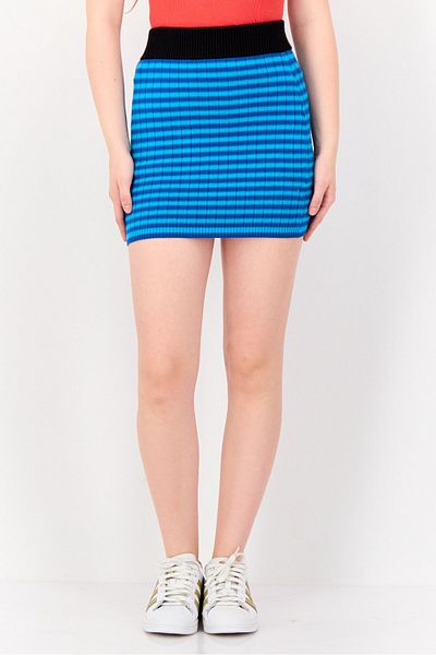 Glamorous Women Stripe Mini Skirt, Multicolor