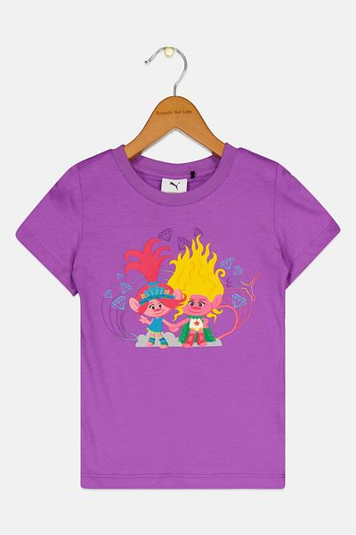 Puma Puma x Trolls Toddlers Girl Short Sleeve Training T Shirt, Purple