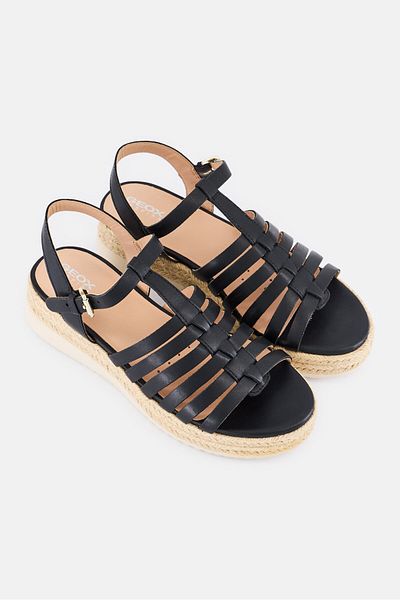 Geox Kids Girl Eolie B Adjustable Buckle Closure Sandals, Black