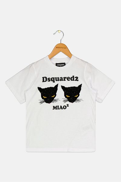 DSquared2 Toddlers Boy Short Sleeves Brand Logo T-Shirt, White
