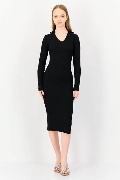 Don't Call Me Jennyfer Women Ribbed Bodycon Dress, Black