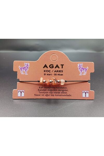 eyandis Natural Stone Aries Horoscope Agates Stone Horoscope Bracelet