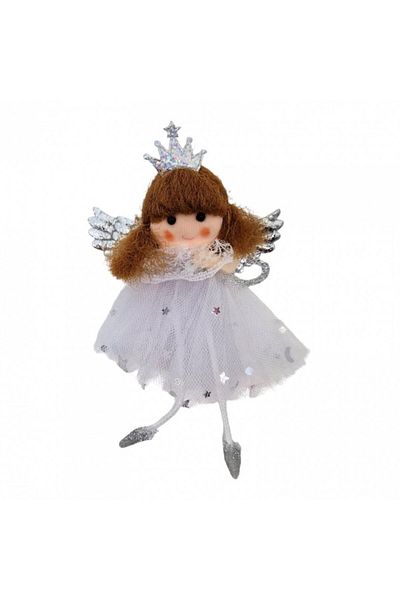 OEM Christmas tree decoration, ballerina, 13 cm, white