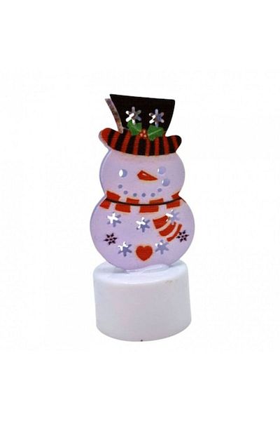 OEM Christmas Decoration, Snowman with Lights, 8 cm