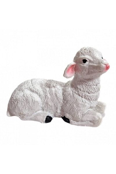 OEM Ornament din rășină, miel alb, 7x5x3 cm
