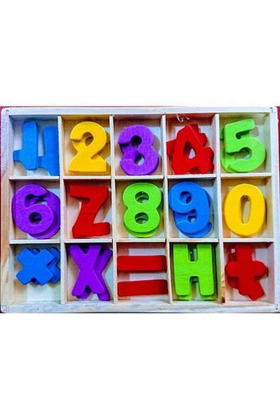 Puzzle Multicolored wooden numbers, 30 pieces