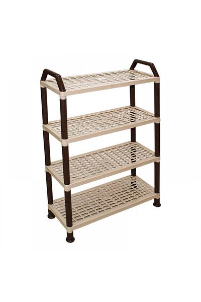 Living 4-Tier Multi-Purpose Plastic Shelf with Built-In Handle for Books, Bathroom, Kitchen