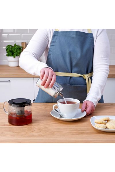 IKEA Sugar shaker, clear glass/stainless steel, 15 cm