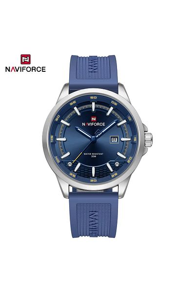 Naviforce Blue Sporty Men's Watch with Silicone Strap