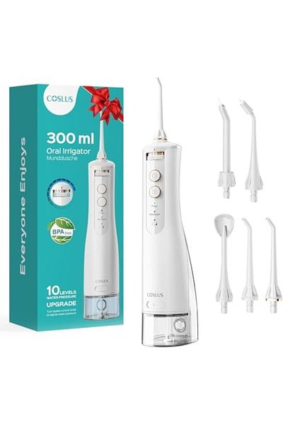 COSLUS Water Flosser for Teeth, Braces, Gums Care - Advanced 10 Pressure Settings for Multiple Users