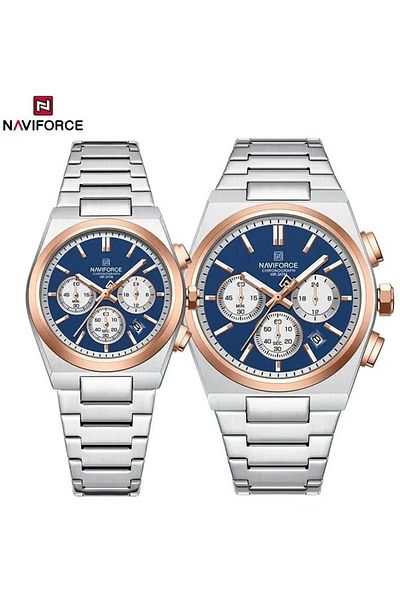 Naviforce New Design Couple Matching Chronograph Watch Set with Multi Function Display Water Resistant