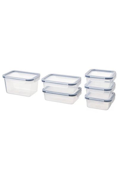 IKEA Food container with lid, set of 6, plastic