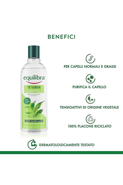 Equilibra Purifying Shampoo with Green Tea, 300 ml, Equilibra