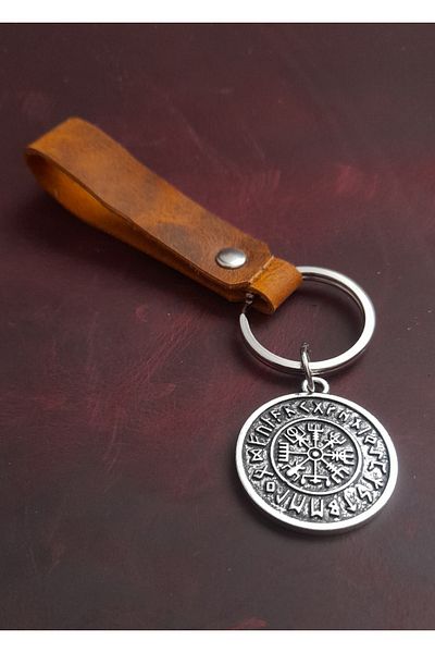 BSN Store Vegvi̇si̇r Figure Genuine Leather Keychain Gift Keychain