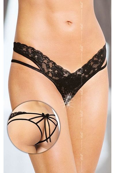 Softline Thong panties, model 2438, black, size S/M