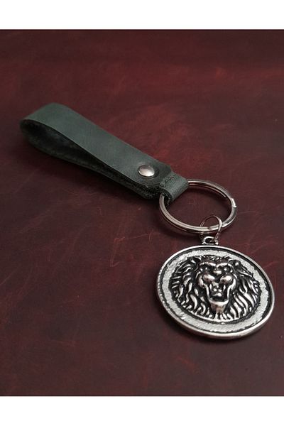 BSN Store Lion Premium Figure Genuine Leather Keychain