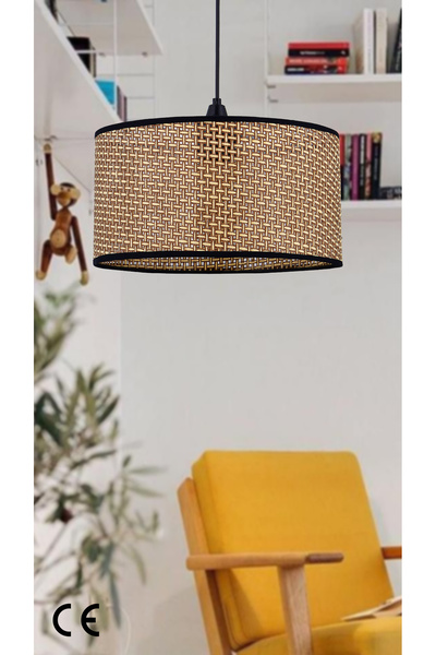 Emg DesiGn Doğal Hazeran Rattan Slindir Pasta Sarkıt Avize Çocuk Odası Yatak Odası Salon Mutfak Hol