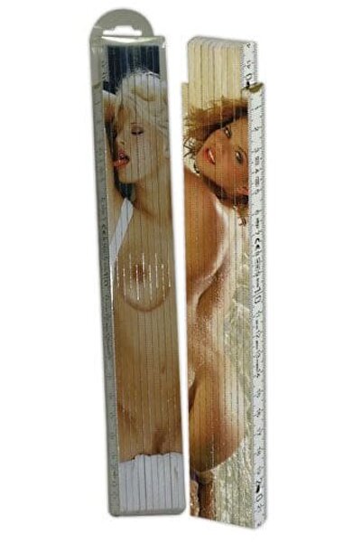 Orion Riglă pliabilă din lemn, 2m, print erotic