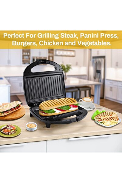 DLIC D LC 2 Slice Non-Stick Sandwich Grill 750W Sandwich Maker & Panini Presses With Handle Locking Syste