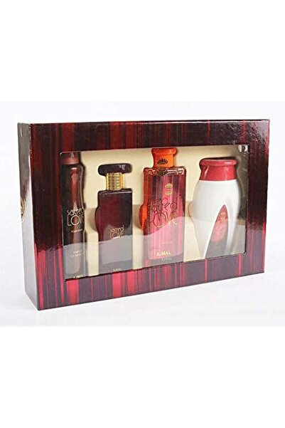 Ajmal Perfumes مجموعة العناية بالبشرة "الحب المقدس" للجسم بالكامل، 4 قطع بعطو...