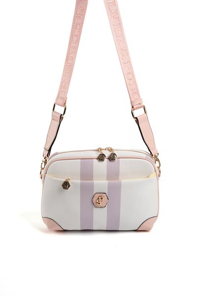 Silver Polo Ασημί & Polo Lilac - Ροζ SP1094 Γυναικεία τσάντα χιαστί