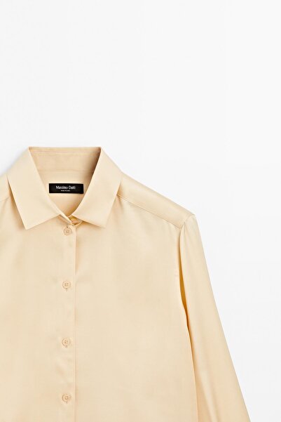 Massimo Dutti Dökümlü saten gömlek