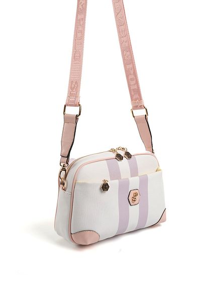 Silver Polo Ασημί & Polo Lilac - Ροζ SP1094 Γυναικεία τσάντα χιαστί