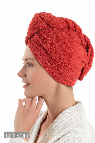 Anılsan 100% Cotton Tile Towel Bonnet Hair Drying Bonnet Head Towel Shower Bathing Bonnet Wet Hair Drying Bo