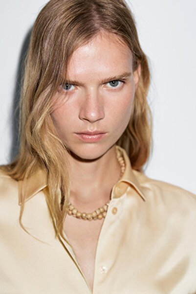 Massimo Dutti Dökümlü saten gömlek