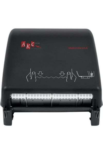 AKC Manual Auto-Cut Tissue Dispenser – Hands-Free Wall-Mount Roll Paper Dispenser - Black