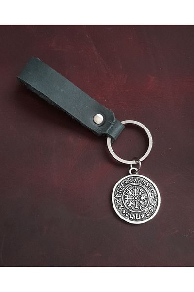 BSN Store Vegvi̇si̇r Figure Genuine Leather Keychain Gift Keychain
