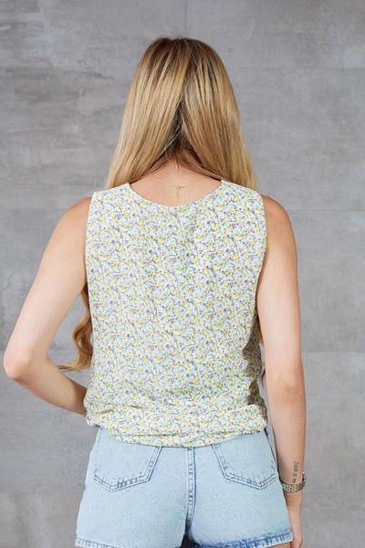 NEW LAVİVA Women's Ecru Crispy Floral Gathered Baglamalı Lined Chiffon Blouse
