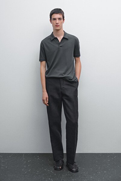 Massimo Dutti Çıtçıtlı patletli kısa kollu polo yaka t-shirt