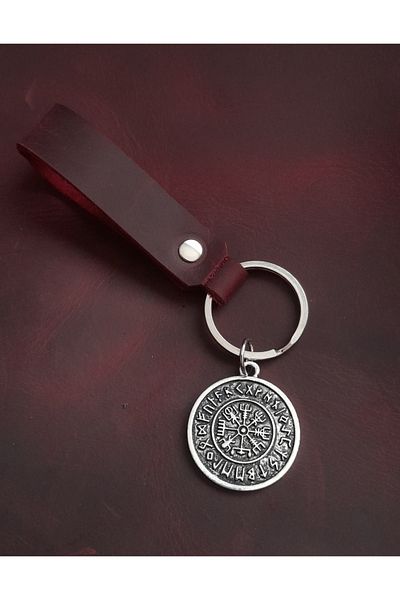 BSN Store Vegvi̇si̇r Figure Genuine Leather Keychain Gift Keychain