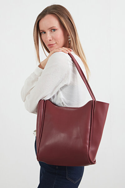 Fulla Moda Faux Leather Zippered Shoulder Bag